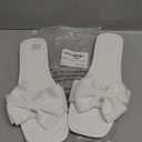 Verdusa Women's Bowknot Flat Sandals Summer Open Toe Slide Slip On Sandals (11, White)