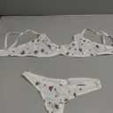 SweatyRocks Women's Print Triangle Bra and Panty 2 Piece Lingerie Set (Medium, Floral White)