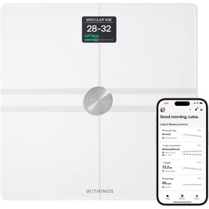WITHINGS Body Comp WLAN Smart Scales with Full Body Analysis Including Fat Content, Muscle Mass, Bone Density, Visceral Fat, Digital Personal Scales/Body Fat Scales with Bluetooth
