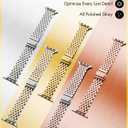 for Apple Watch Band 38mm 40mm 41mm 42mm 44mm 45mm Series 9 8 7 6 5 4 3 2 1 SE SE2 Women and Men,Classic Stainless Steel Metal Watchband for iWatch Bands,Pretty Shiny Look