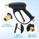 JOEJET Pressure Washer Gun with Foam Cannon, Car Wash Foam Gun with 1/4 Quick Connector, 5 Pressure Washer Nozzle Tips, 1 Liter