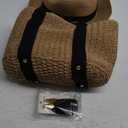 4 Pcs Straw Bag Woven Bag and Rattan Wicker Hat Tassel Earrings Set Summer Tote Handbag for Woman Vacation Boho Accessories