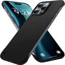 Slim Borderless for iPhone 16 Pro Phone Case 6.3"(2024) Ultra-Thin Lightweight Frameless Matte Hard PC Cover Case with Pull Ring Shockproof Non Slip Rope,Suppor Wireless Charging-Black