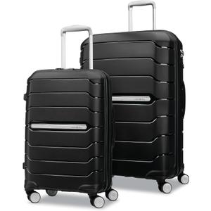 Samsonite Freeform 2-Piece Luggage Set - Carry-On & Large Checked Luggage with Dual Spinner Wheels - Durable Polypropylene Hardshell - TSA Lock, Airline-Approved - Expandable Hard Shell Black