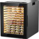 Food Dehydrator Machine, Stainless Steel Digital Food Dryer for Home,10 Presets, 48H Timer and Temperature Control, 850W Dehydrators for Food and Jerky, Dog Treats,Meats & Veggies (Black Gray)