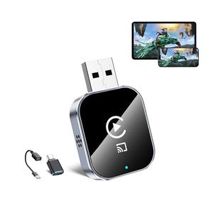 Wireless CarPlay Adapter for Android Auto - 3 in 1 Airplay Mirror Link Adapter Multi-User Seamless Connection Converts Wired to Wireless CarPlay Adapter - No Latency from iOS 10+ to Screen w/USB-C