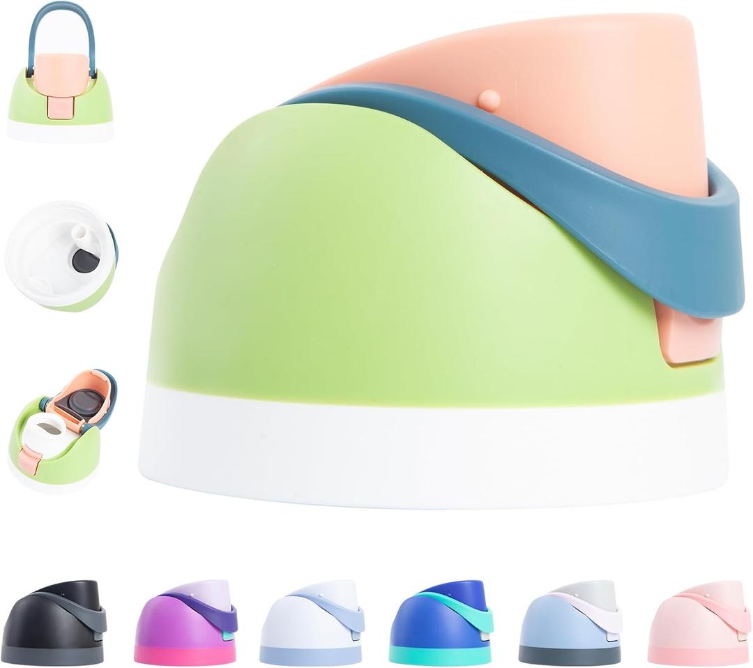 Premium Replacement Lid for Owala FreeSip, One Button Leakproof Top, Fits 16-40oz (16/24/32/40oz) Bottles, BPA-Free Durable Hinge Fruit Green