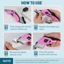 VLOXO Cordless Electric Scissors Cardboard Cutter with 2 Type Blades Rechargeable Powerful Shears Cutting Tool for Fabric Electric Box Cutter Leather Felt with Charger & Storage Box-Pink