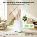 HUMILABS 52 Pints Dehumidifier for Home, 4500 Sq. Ft Dehumidifier for Basement with Drain Hose, 3 Modes, Ultra Quiet, Auto Defrost and 24HR Timer, for Bedroom, Garage, RV and Large Room