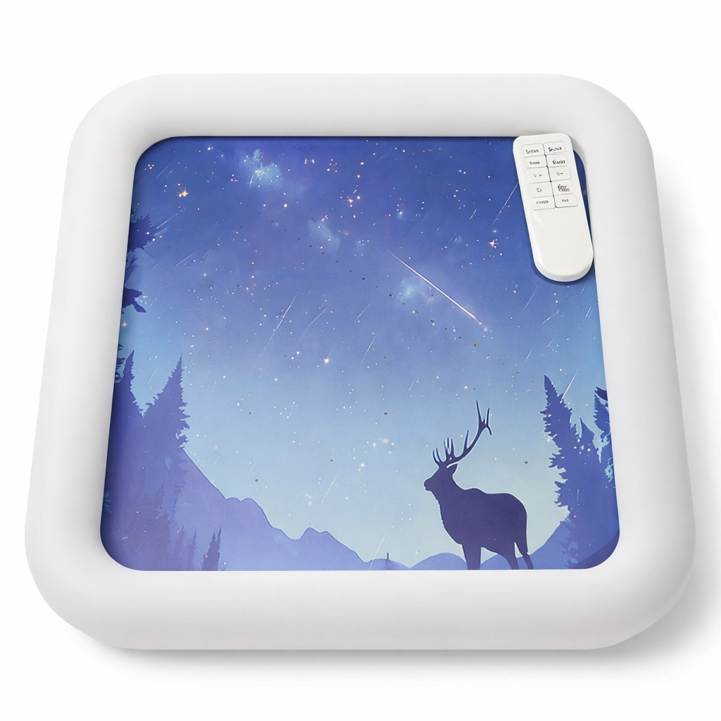 Light With Moose Picture, 19x19 inch Top, With Controller