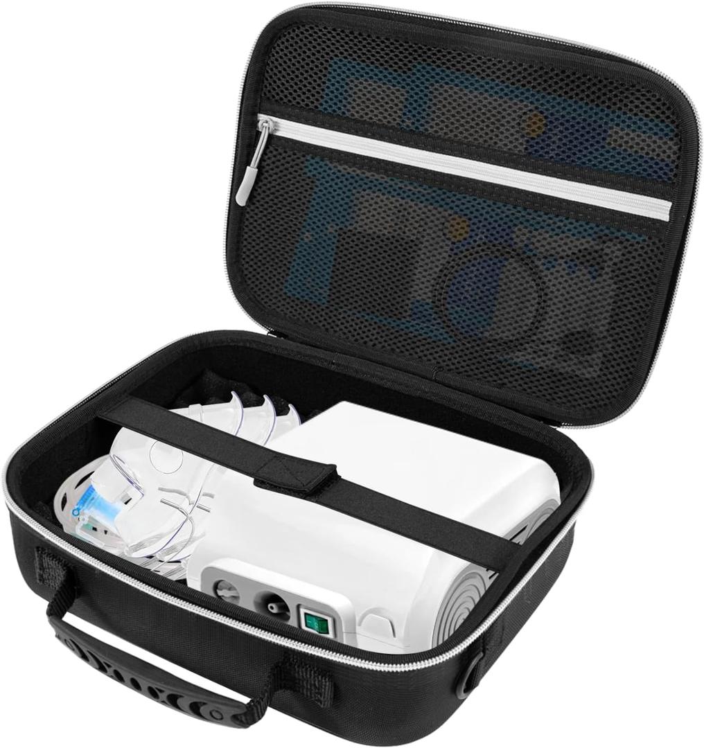 Hard Case for Smart Nebulizer,Portable Nebulizer Bag,Desktop Inhaler Nebulizer for Home Travel Use,Medical Case for Inhaler Spacer, Masks, Asthma Accessories Medicine Storage Bag, Black