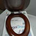 Angel Shield Elongated Wood Toilet Seat with Quiet Close,Easy Clean,Quick-Release Hinges(Elongated,Dark Walnut)