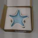 NBEADS Starfish Shape Ceramic Jewelry Tray, Aqua Shell Trinket Dish Ceramic Ring Earring Holder Ocean-themed Decorative Trinket Plate for Rings Earrings Necklaces Bracelet Jewelry Watch Keys (Blue&White-Starfish)