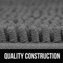 KANGAROO Bathroom Rugs, Chenille Soft Absorbent Bath Rug, Shaggy Shower Mat, Quick Dry Machine Wash Bathmat, Plush Carpet Mats for Tub, Bathtub and Room Home Decor Accessories, 24x17, Gray (Grey)