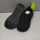 Women's Orthopedic Diabetic Wide Walking Shoes: Arch Support Orthotic Ankle Foot Pain Relief Neuropathy High Arch Slip On, Plantar Fasciitis Bunions Recovery Outdoor Driving Loafers Black Size 7W