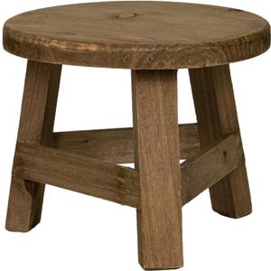 Wooden Mini Stool Display Stand, 7-inch Decorative Round Wood Pedestal Stool Plant Pot Riser, Mini Plant Stand Potted Plant Shelf Succulents Bonsai Rack