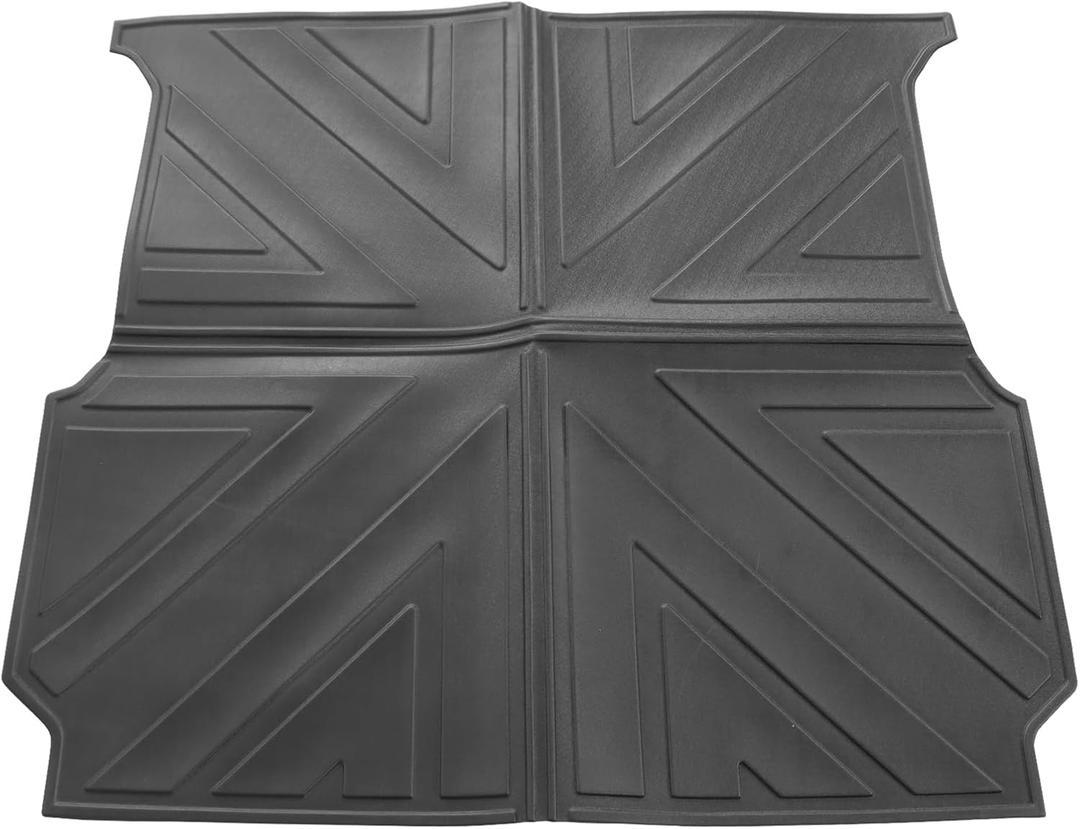 Truck Bed Floor Mat Liner for 2022 2023 2024 Rivian R1T Black TPE All Weather Bed Cargo Mat Interior Bed Liner