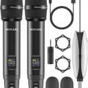 Wireless Microphone, UHF Metal Rechargeable Wireless Microphone, Rechargeable Receiver, 1/4 "Output with 1/8" Output, Suitable for Karaoke Singing, Speeches, Churches,Meetings, Weddings, 240 Ft.