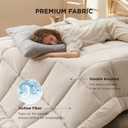 Bedsure Comforter Duvet Insert - Quilted Comforters Queen Size, All Season Duvet, GentleSoft Down Alternative Bedding, with 8 Tabs, Gifts for Women/Men, Linen, Queen 88 x 88 Inches