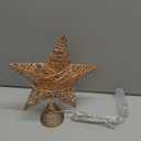 Christmas Star Tree Topper, 10 in Santa Gift Rose Gold Wire Glitter Tree Top for Christmas Tree Decorations, 20 LED Lights Metal Treetop Xmas Decor for Indoor Office New Year Holiday Tree Decoration