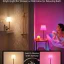 EZVALO Spa-Like Shower Lamp Waterproof Bathroom Lamp with Remote, Rechargeable Cordless Mood Light, 3 Color Temps & 80 RGB Colors for Relaxing Bathroom & Bathtub Experience (1 Pack)
