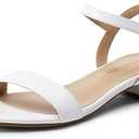 DREAM PAIRS Women Black White Nude Clear Sandals Low Heel Dressy Sandals Ankle Strap Open Toe Chunky Block Heeled Summer Classic Comfortable Flat Shoes, Size 11