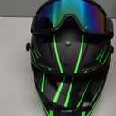 Youth Kids Motocross Helmet Motorcycle Dirt Bike Off-Road Mountain Bike BMX MX ATV Helmet with(Gloves Goggles Mask) 4Pcs Set - DOT Approved(Green,Medium)