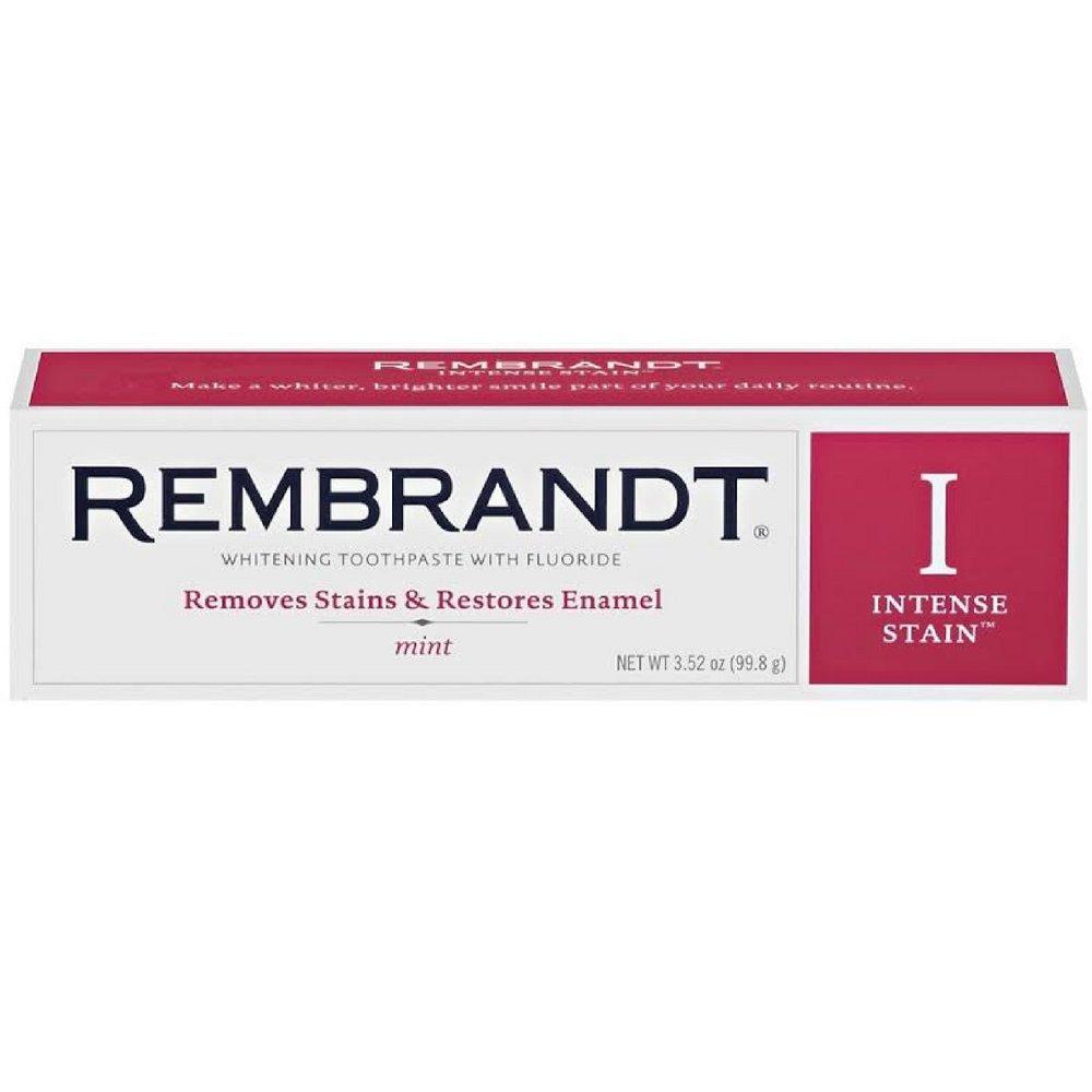 2 x REMBRANDT Intense Stain Whitening Toothpaste With Fluoride, Removes Tough Stains, Rehardens And Strengthens Enamel, 3.5 Ounce - (Pack of 2)