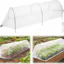 4ft Garden Row Accelerator Plants Cover, Pop Up Garden Bed Tunnel Net with 6 Stakes, Ready-to-Use Design Garden Beds Vegetable Rows Plant Protector for Protecting Vegetable Fruit