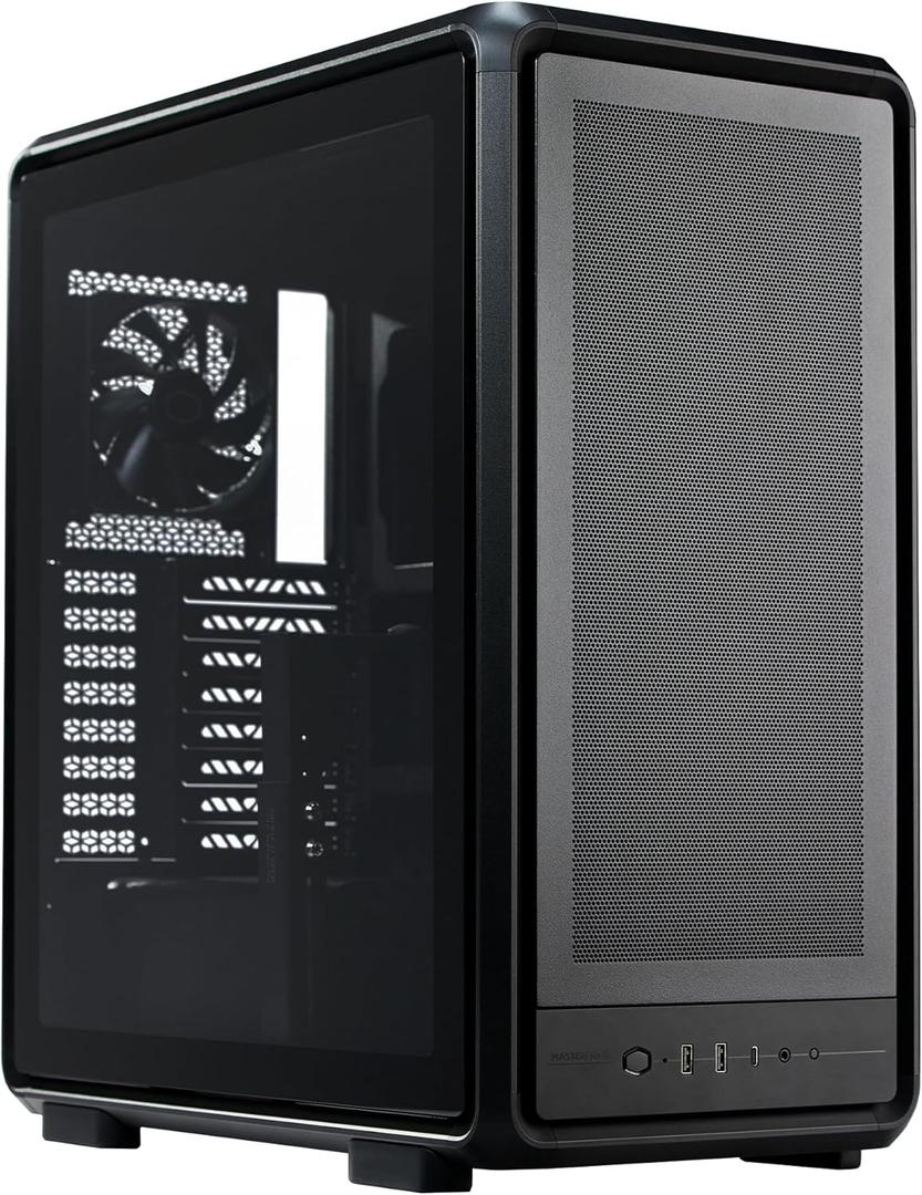 Cooler Master MasterFrame 500 Mesh ATX Mid-Tower PC Case – High Airflow Premium Aluminum Chassis, Powerful Dual 200mm Intake Fans, Freeform 2.0 Modular Frame, 360mm Radiator Support, USB-C, Black