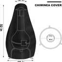 Chiminea Cover Heavy Duty 420D Oxford Water-Resistant Waterproof Outdoor Fireplace Fire Pit Cover (18D x 32H)