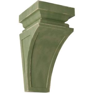 Ekena Millwork CORWD06X06X12NEGR Large Nevio Wood Vintage Decor Corbel, 6"W x 6 3/4"D x 12"H, Restoration Green