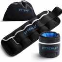 Adjustable Ankle Weights 20LBS Pair with Carry Bag - Breathable Fabrics, Reflective Trim - Strength Training Leg Wrist Arm Ankle Walking Weights Sets for Women Men Kids (Blue)