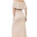 QUNISY 1 Piece Maternity Dress Strapless Bodycon Maxi Tube Dresses Long for Baby Shower Photoshoot Formal, Champagne, M