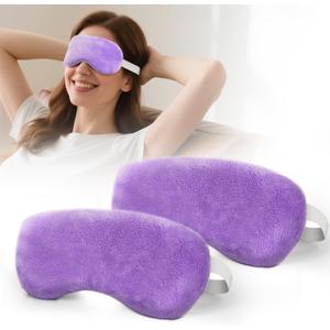 Heated Eye Mask for Dry Eyes, Steam Warm Compress for Stye Eye Treatment, Relieve, Hot Compress, Moist Heat Mask for Blepharitis (Purple2PCS)