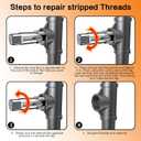 5-Piece NPT Pipe Tap Set, Precision Carbon Steel NPT Tap Set for Clean Accurate Threads, 3/4" NPT Tap, Perfect for Plumbers Mechanics DIYers, with Durable Plastic Case.