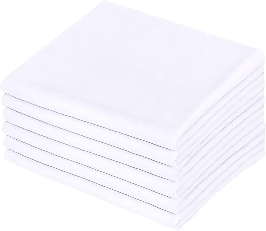 Premium White Pillowcases 6 Pack, Standard Queen Size, Soft Brushed 1800 Thread Count Microfiber, Allergies Free, Wrinkle Resistant, Tailoring Iron, 0.5 Dozen Bulk Pillowcases Set