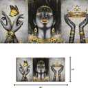 WELMECO Elegant African American Woman with Gold Crown Fashion Accessories Painting Giclee Prints Black Girl Canvas Poster Gallery Wrapped Artwork for Bedroom Living Room Makeup Room Decoration, Large