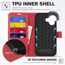 TUCCH Wallet Case for iPhone 17 (6.3-Inch) 2025, RFID Blocking 4 Card Slots | Kickstand | Magnetic Closure | PU Leather | Shockproof TPU Shell | Protective Flip Folio Cover | Red