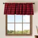 WOSIBO 2 Pack Buffalo Check Plaid Window Valances Red and Black Farmhouse Design Window Treatment Decor Curtains Rod Pocket Valances for Kitchen/Living Room 16" x 56"
