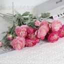 IPOPU Fake Peonies Artificial Ranunculus Flowers 6pcs 18Heads Pink Flowers Combo Hot Pink Silk Flowers 20.47" Artificial Flowers Bulk for Faux Floral Arrangements Home Table Decor (Multi-Pink)