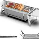 Barbecue Grill,Portable Charcoal Grill Foldable Grills ,Small Grills Outdoor Cooking for Travel, Camping Smoker BBQ, Stainless Steel Table Top Grill Charcoal for Outdoor Cooking,Camping,Backyard 