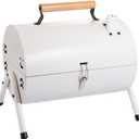 Supernal Tabletop Charcoal BBQ Grill,Portable Charcoal Grill,Small Folding Tabletop Grill for Outdoor Cooking Camping,Picnics,Backyard,Balcony-White,2 Carbon Tank,2 Baking Net,1 Baking Pan