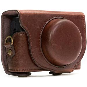 MegaGear MG284 Ever Ready Leather Camera Case Compatible with Sony Cyber-Shot DSC-RX100 VII, DSC-RX100 VI, DSC-RX100 V, DSC-RX100 IV, DSC-RX100 III - Dark Brown