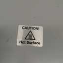 Caution Hot Surface Sign, Adhesive, Sticker, Notice - engraved with Universal Icon Symbol and Text (Size 4.72" x 3.94") (Silver)