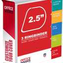 3 Ring Binder, 2.5" Professional Angle D-Rings, Presentation Folder for Standard Pages with Inside Pockets, Customizable Clear View White Binder (3.2" Spine)