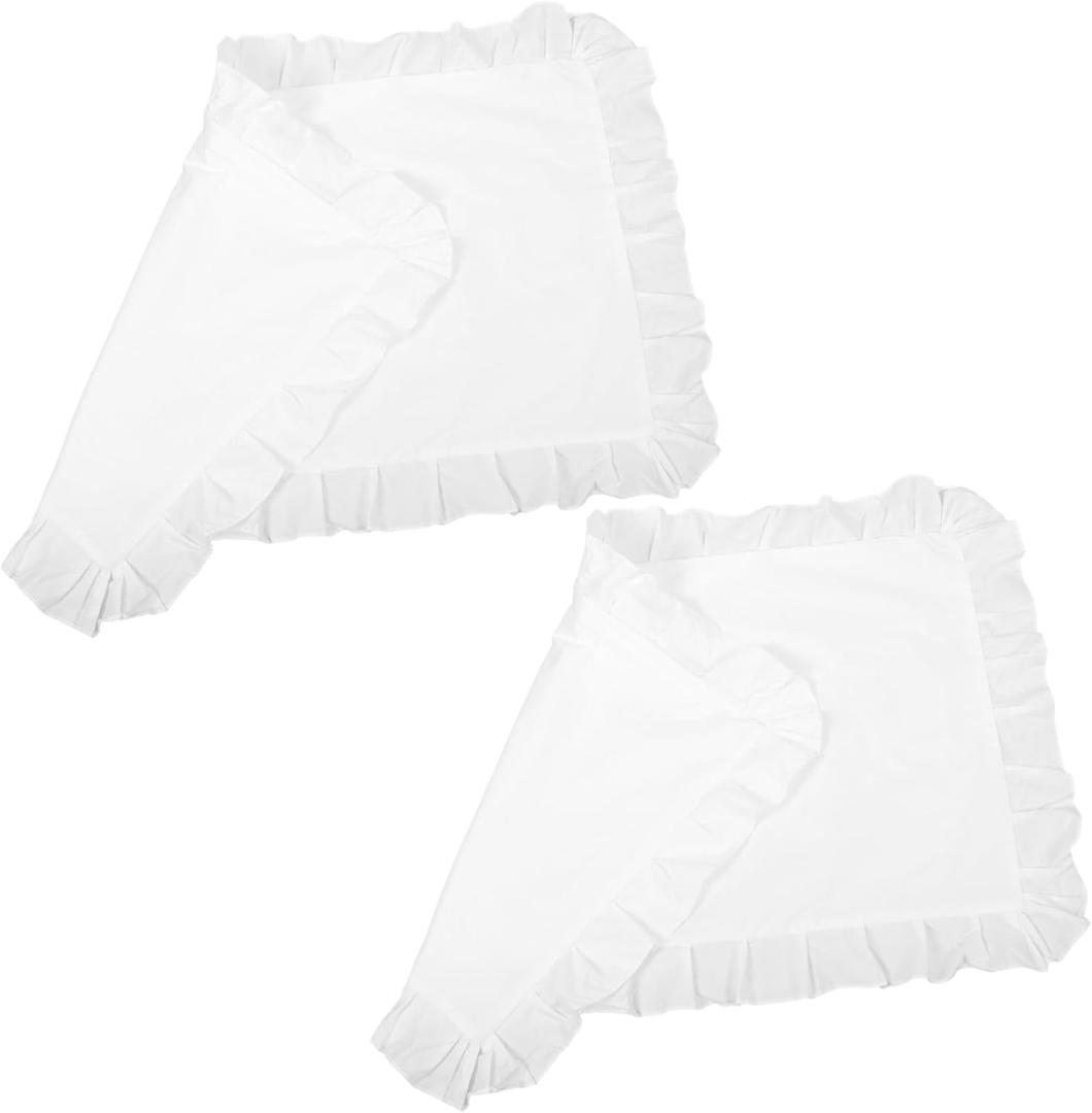 VOSAREA Cotton White Pillowcase Lace Trim Decorative Pillow Covers for Home Soft Gentle Breathable Elegant Design Easy to Use Wash