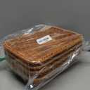 4 PCS 12 Inch Wicker Bread Basket, Woven Serving Basket, Tabletop Food Serving Basket for Restaurant, Bakery, Family Party, Hotel Serving, Fruits, Vegetables and Snacks, Brown, by GNIEMCKIN