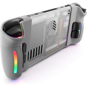JSAUX Transparent Back Plate RGB Compatible with Steam Deck OLED/LCD, DIY Clear Replacement Back Shell Case Compatible with Steam Deck - PC0106 RGB Version [Crystal]