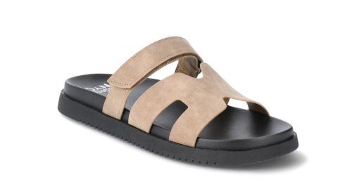 Madden NYC Women's Footbed Sandals Suede, Beige, Size 10